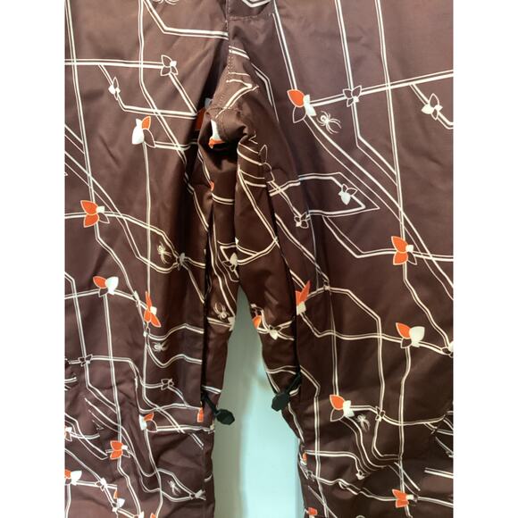 Spyder womens  Geometric Print Pockets Snow Ski Pants Snowboarding Brown Size 10 - Picture 4 of 12
